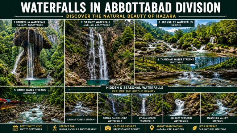 Beautifullist of waterfalls in Abbottabad Division Pakistan
