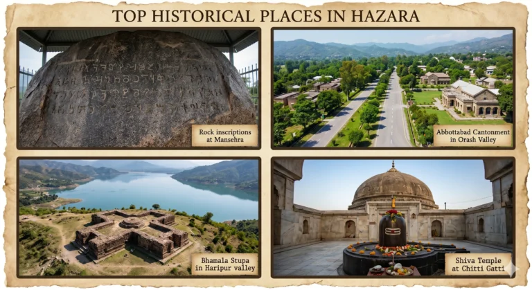 Top Historical Places in Hazara Region featuring ancient forts, archaeological sites, cultural landmarks, and heritage locations showcasing the rich history and traditions of northern Pakistan
