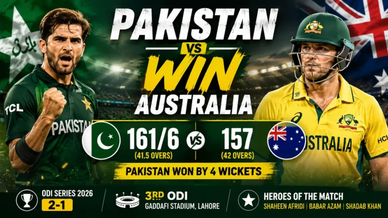 Pakistan beat Australia in 3rd ODI Lahore 2026