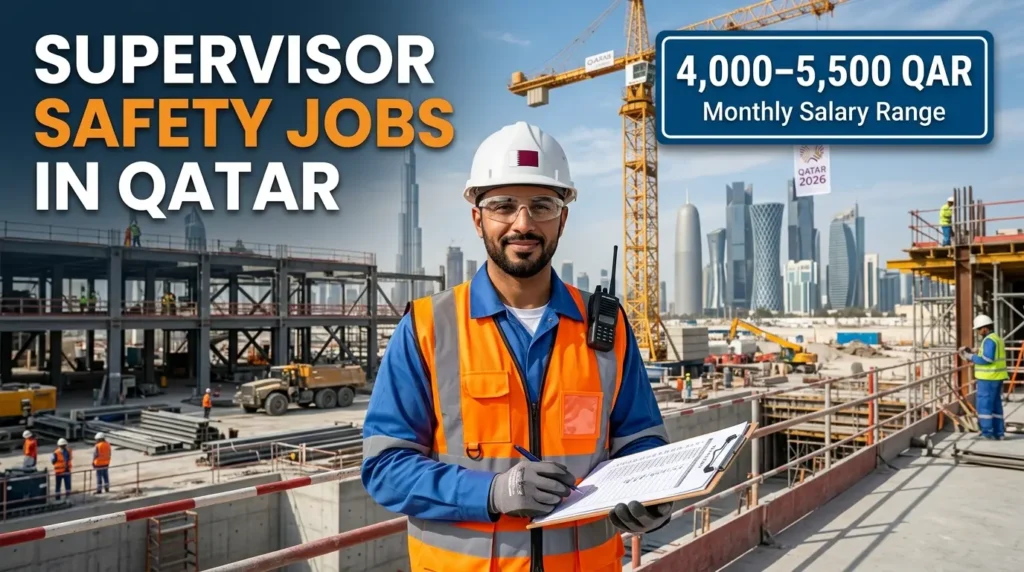 Supervisor Safety jobs in Qatar with salary of 4000 to 5500 QAR