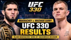 UFC 330 results showing Islam Makhachev vs Ian Machado Garry