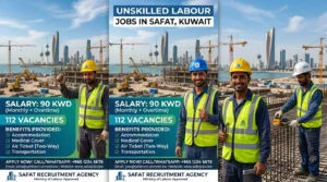 Unskilled labour jobs in Safat Kuwait for Pakistani workers with 90 KWD salary